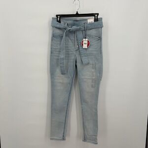 Express Denim Perfect Super High Rise Cropped Legging Jeans Light Wash Sz 4 NWT